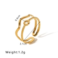 Minimalist double-layered gold open ring with twisted texture and wavy adjustable band - Wave Twisted Rope Double Layer (NB-R2023025)