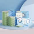 Portable newborn baby wet tissue in light blue individual pack with cute bear design - Cartoon Bear Style / Light Blue
