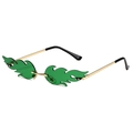 Occhiali da sole a fiamma verde con montatura in metallo dorato per San Patrizio - Fiamma
