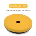 Ochre replacement lid with straw hole for 830ML stainless steel bubble tea tumbler - Fits 830ML Cups / Earthy Yellow