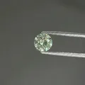 Sparkling light green round cubic zirconia screw earring studs in titanium steel finish - 8mm Peridot Green (Single Piece)