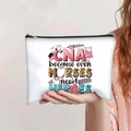 White canvas pouch for nurses featuring CNA heroes print and stethoscope illustration - Nurse Hero CNA Style (jiayingpbb0137)