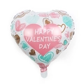Palloncino a cuore da 18 pollici per San Valentino con cuori colorati e auguri felici - Stile Graffiti Freschi Cuore Bianco