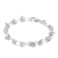 Chic Silberknoten-Gliederkette Armband mit poliertem Metall-Finish und Karabinerverschluss - Silber (KB160618-Z)
