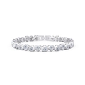 Elegant S925 sterling silver tennis bracelet with heart-cut cubic zirconia in silver - 4mm / Platinum Plated / 16.5cm