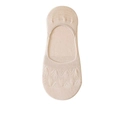 Beige Füßlinge für Damen mit atmungsaktiver geometrischer Spitze und Anti-Rutsch-Silikon - Hautfarben