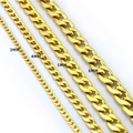 Catene a maglia cubana in acciaio dorato, spessori da 3mm 4mm 5mm e 6mm - Catena Cubana 35+5cm 4mm