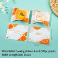 White Rabbit Moon series 9x11.5cm transparent food bags for mooncakes, 100 pieces - 9x11.5CM White Rabbit Moon (100 Pcs/Pack)