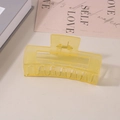 Matte yellow large rectangular hair claw clip for women made of durable plastic - #44 Jelly Yellow - 10.5cm / Bulk (No Packaging)