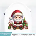 Christmas toilet lid sticker featuring Santa Claus with gifts, size 27.5 x 26 cm - Style 01 (Santa with Gifts)