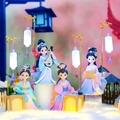 Traditional Chinese Four Beauties night light figurines for creative room decoration - -37 Arts Set 4pcs Lamp Figurines