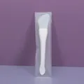 Dual-head silicone face mask brush with fishtail spatula and frosted PVC storage pouch - PVC Frosted Bag / Blade Shape