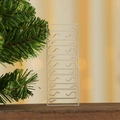 Dettaglio di ganci a S trasparenti per decorazioni natalizie su base in legno e sfondo bokeh - 10 ganci per scheda / Trasparente