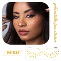 VB-038 gold metallic face stickers with sun and star freckles for creative makeup - VB-038 (Gold Metallic) / Gold