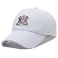 Weiße schnelltrocknende Baseballkappe mit chinesischer Löwenstickerei und atmungsaktivem Netz - Verstellbar / Weiß mit grauer Stickerei