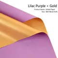 Two-tone lilac purple and gold floral wrapping paper in 56x56cm matte waterproof sheet - Lilac + Gold