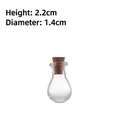 Mini pear-shaped glass bottle with cork stopper, 2.2cm height and 1.4cm diameter - Water Drop