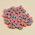 Mélange de perles fraises en pâte polymère de 10mm pour bracelets et bijoux DIY - Fraise Rouge