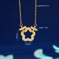 18K gold plated necklace with zircon flower pendant and heart detail - Gold 5-Petal Flower