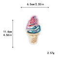 Parche de lentejuelas de helado para ropa DIY con 11,6 cm de altura y acabado brillante - Estilo de Helado Rosa Azul Dorado (10327 Con Adhesivo)