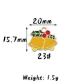 Christmas alloy enamel double bell pendant with green leaves and red berries, 20mm charm - 23#(Yellow) Bell