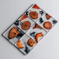 6er-Set quadratische Untersetzer aus Harz und Holz mit schwarzem Tintendesign und Holzmaserung - 6-teiliges Quadratischer Kiefernholz Untersetzer Set