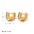 Orecchini minimalisti a forma di U in acciaio dorato con dimensioni di altezza 20 mm - Oro