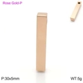 Μακροεντολή του ορθογώνιου μενταγιόν rose gold με λεπτομέρειες μεγέθους και οπής - Μόνο Μενταγιόν / Ροζ χρυσό