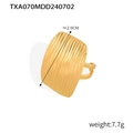 Gold wide band ring with vertical wavy texture and bold rectangular geometric silhouette - Gold Wave Texture Square Ring
