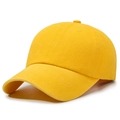 Casquette de baseball classique en coton lavé jaune vif au style vintage minimaliste uni - Réglable / Jaune d'Or