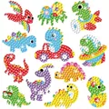 Kids DIY 5D diamond painting stickers kit featuring eleven colorful cartoon dinosaurs - SYT-2