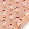 Vintage kraft paper Christmas wrap featuring Santa Claus, snowflakes and Merry Christmas text - Style 8 / 50x70cm