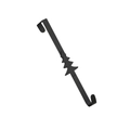 Detail shot of a black metal over-the-door hook featuring a festive Christmas tree design - Christmas Tree (Black)