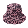 Pink leopard print bucket hat with black pattern, stylish cotton sun protection accessory - Pinkish Skin Leopard