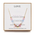 Beaded gemstone necklace with heart charm in a premium gift box with meaning card - LOVE Series - Style 2 (With Heart)