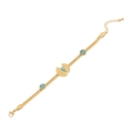 Boheems gouden roestvrijstalen armband met turkoois stenen en sterbedels - 2# Sector