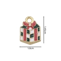 Christmas gift box alloy pendant in red and green enamel with 1.45cm height detail - 2363 Gift Box