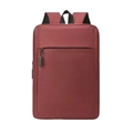 Minimalist reddish brown business laptop backpack with textured fabric and USB port - 515 No USB / Red