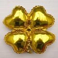 Folded gold four-leaf clover heart foil balloon for party birthday decoration - Gold