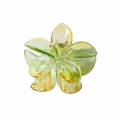 Translucent yellow and green gradient plumeria hair claw clip with floral design - 8cm Transparent Gradient Yellow-green