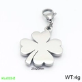 Poliertes Kleeblatt-Anhänger aus Edelstahl mit Verschluss, Größe 25x20mm und Gewicht 4g - Hohles Kleeblatt (KLJ222-Z)