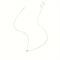 Minimalist silver chain necklace featuring an oval letter O pendant and lobster clasp - Letter O Style (XL2131【O】)