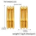 Detailed size specifications for 18k gold plated hollow layered heart stud earrings - Three-layer Prism Style (F872) / Gold