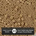 Size 4 cream beige solid lacquer glass seed beads for DIY jewelry making color code 43 - EU 43