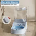 Blue automatic gravity pet water dispenser with clear tank and internal filter system - Waterer / Jungle Style / Blue