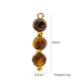 Brown faceted beads with gold accents and baroque shell charm pendant for DIY jewelry - Brown Triple Beads