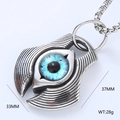 Collana con pendente a occhio blu in acciaio inossidabile 304 con superficie testurizzata - Stile Occhio Blu (Stile 2)