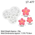 Translucent silicone cherry blossom mold with three sizes for DIY chocolate and cake decoration - 4# Gray