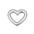 Ciondolo a cuore in acciaio inossidabile argento lucido per gioielli fai-da-te e artigianato - 40*36mm / Colore Acciaio (KLJ117-Z)