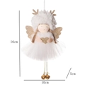 White and gold Christmas angel doll hanging ornament with sequin wings and star heart charm - White